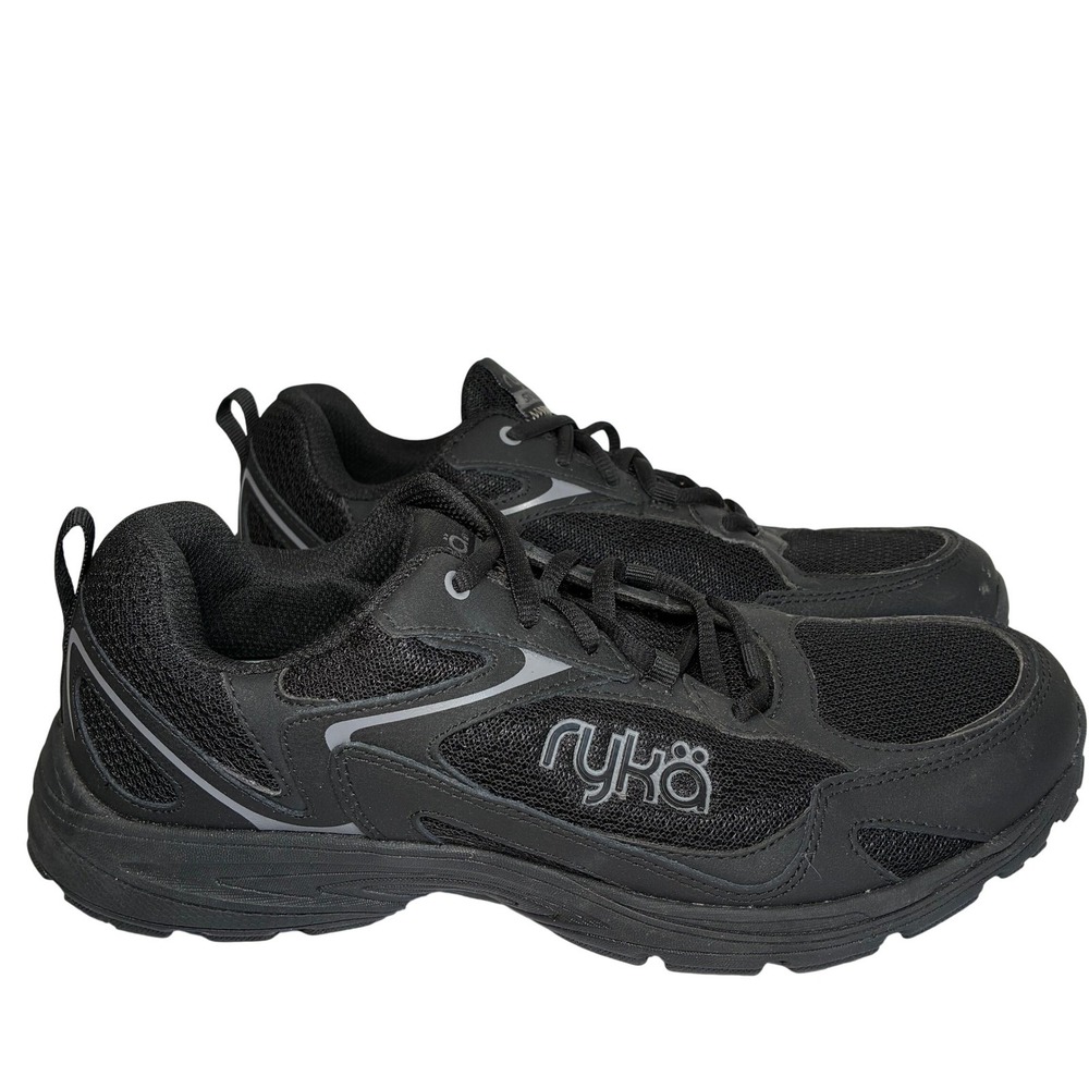 NWOT Ryka Standout Walking Shoes Black Mesh Sneakers Comfort Cushion Womens 9.5